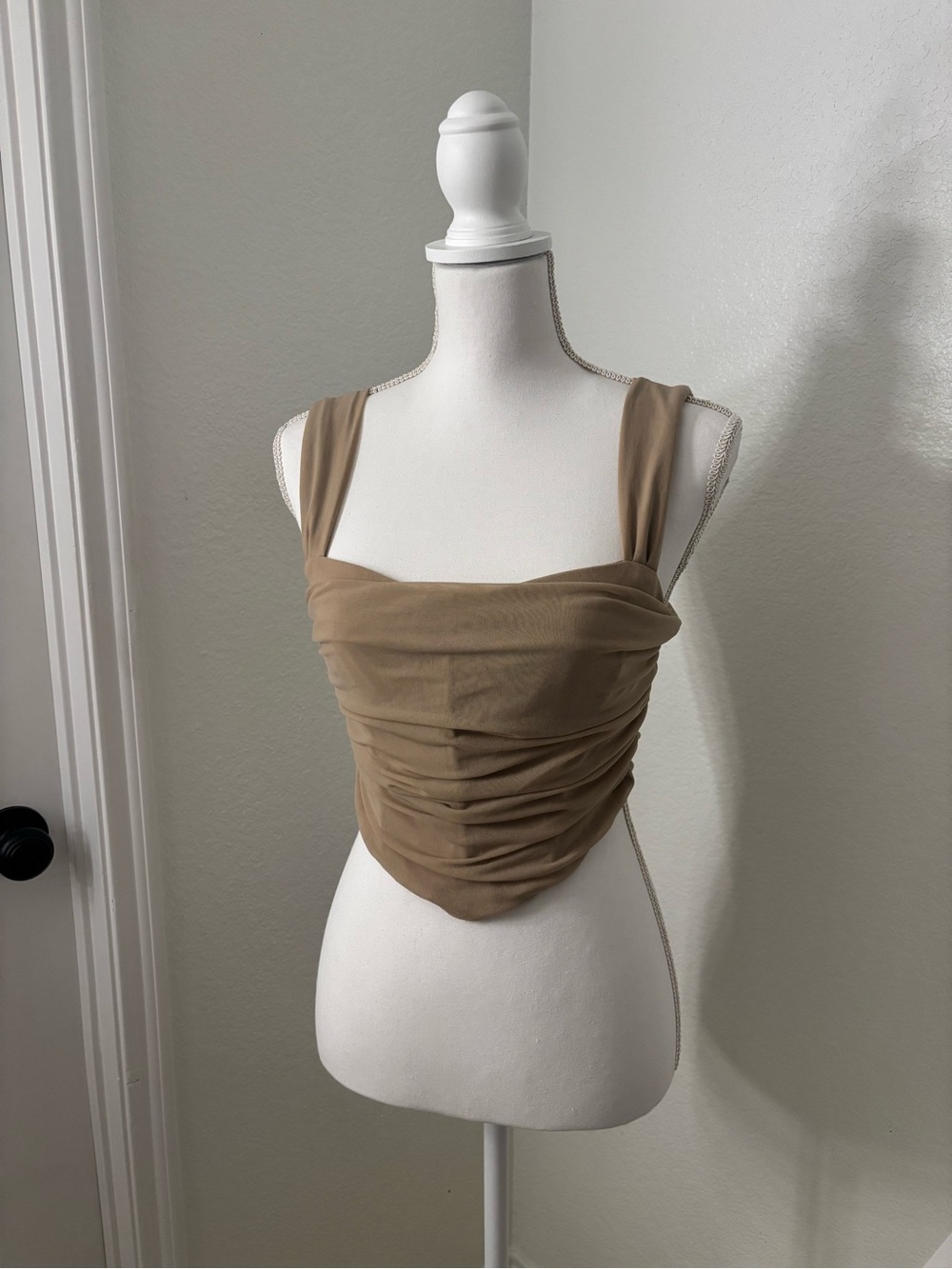 Windsor Tan Ruched Cropped Corset
